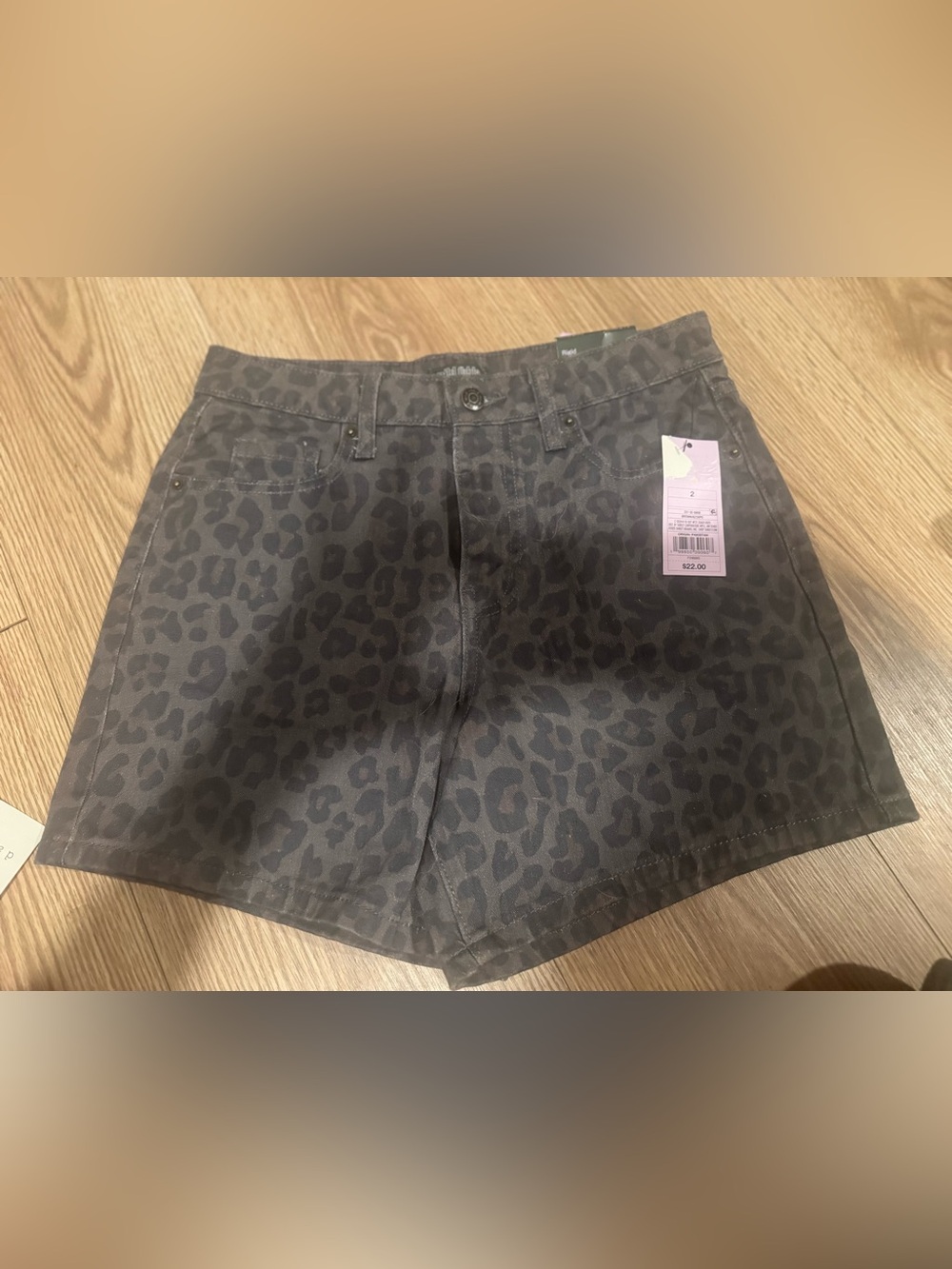 Charcoal Leopard Print Shorts